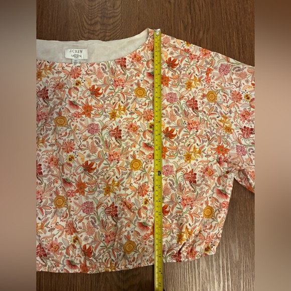 J. Crew Orange Floral Bell-sleeve Cotton Cropped Top - Size 3X - Picture 8 of 9
